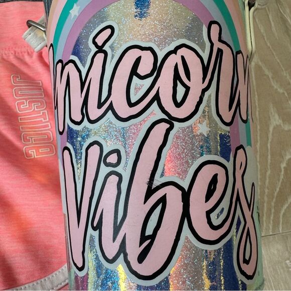 Shorts and Unicorn Vibes Glitter Tumbler Bag Plus Sequin Bag - Picture 6 of 11